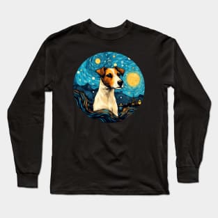 Jack Russell Terrier, van gogh style, starry night, Post-impressionism Long Sleeve T-Shirt